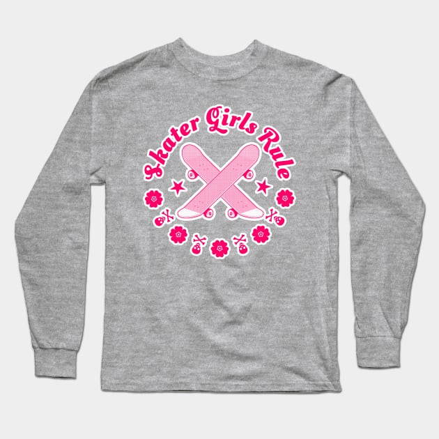 Skater Girls Rule Long Sleeve T-Shirt by AKdesign